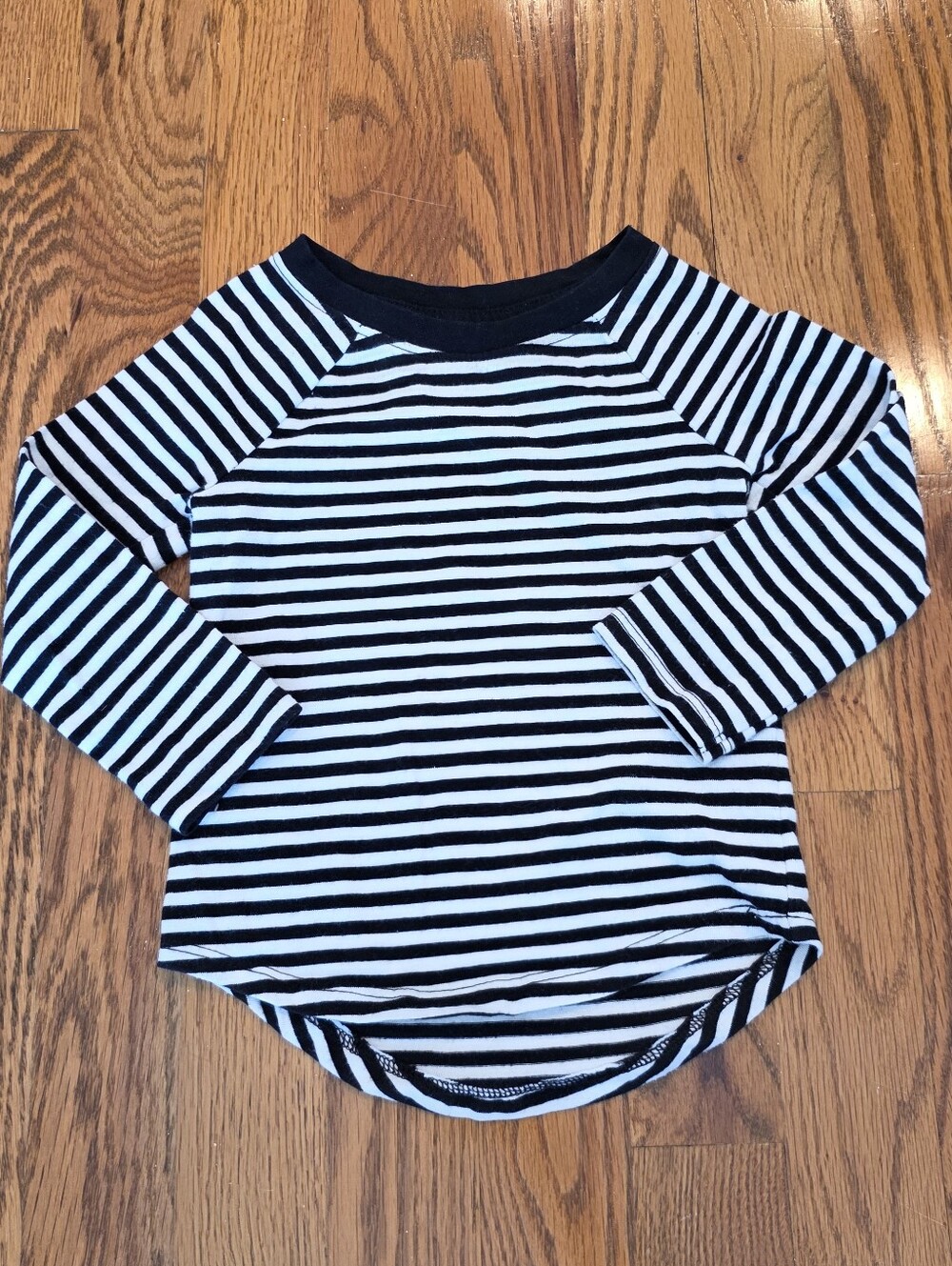 Cat & Jack Navy and White Striped Long-Sleeve Top